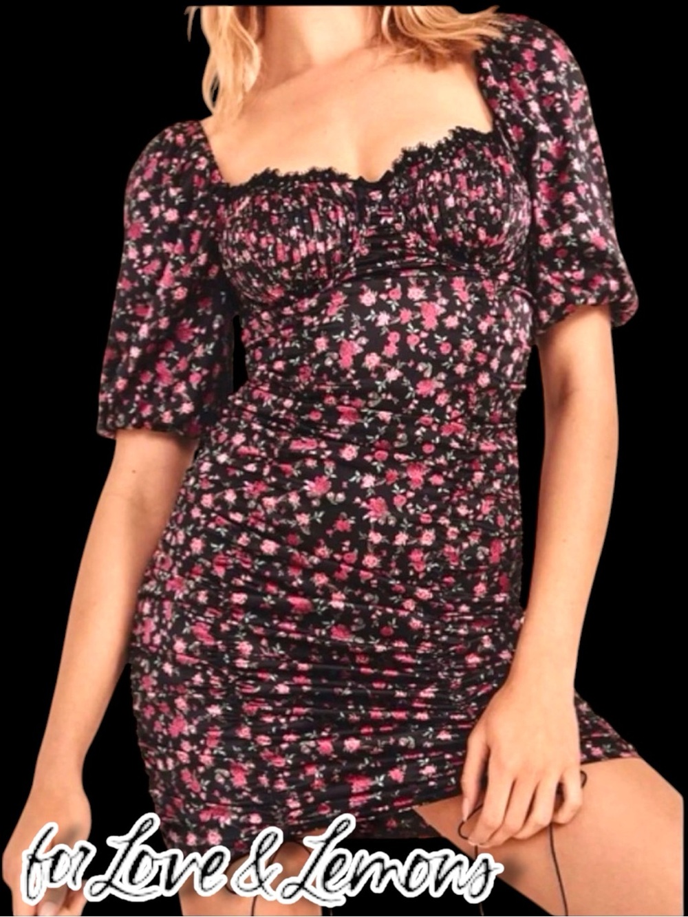 EUC For Love And Lemons Flora Melrose
Bodycon Mini Dress. Size Medium